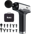 olsky deep tissue handheld electric body back massage gun for athletes with 9 speeds and 12 attachments